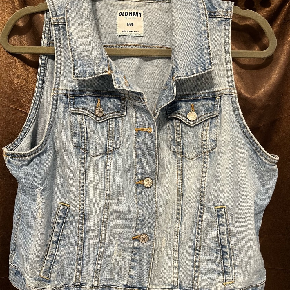 Old Navy denim vest with metal buttons